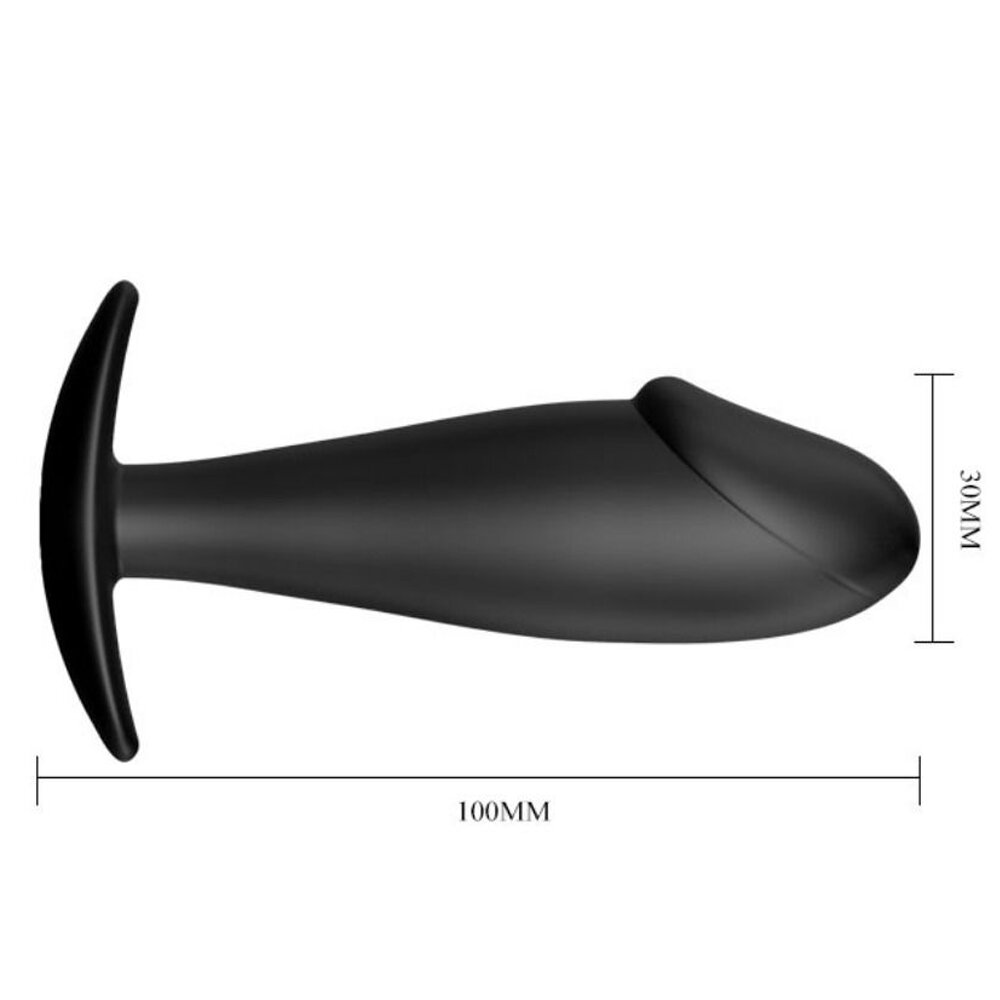 3.2cm Ø Realistic Silicone Butt Plug Black 10.0cm Pretty Love