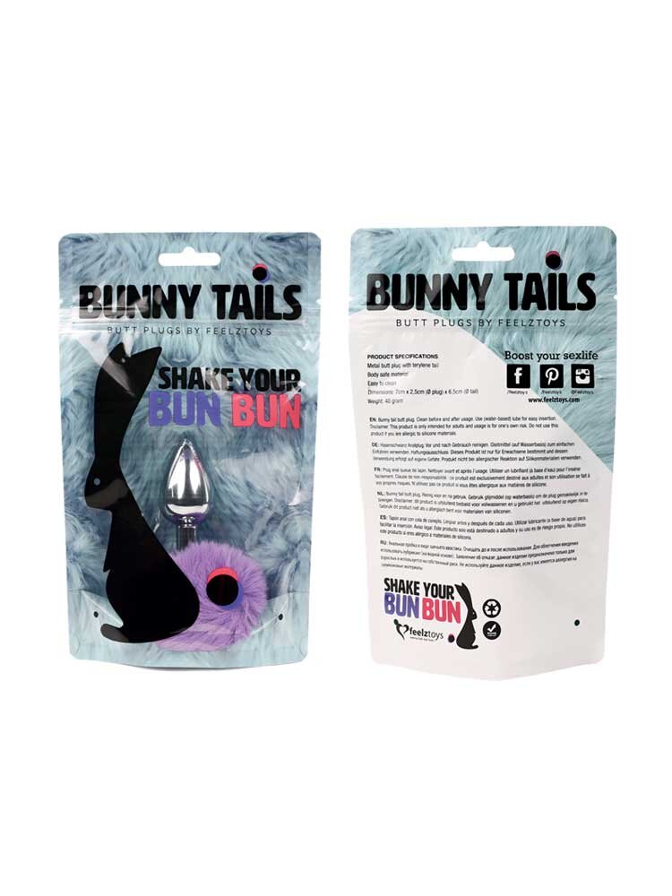 Bunny Tails Butt Plug Purple by FeelzToys