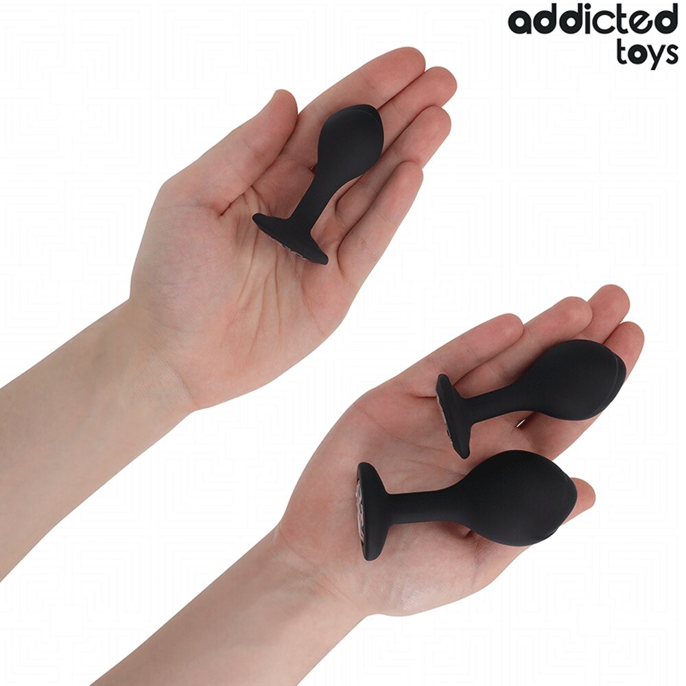 4.3cm Ø Anal Set with 3 Butt Plugs & Clear Gemstone Addicted Toys DreamLove