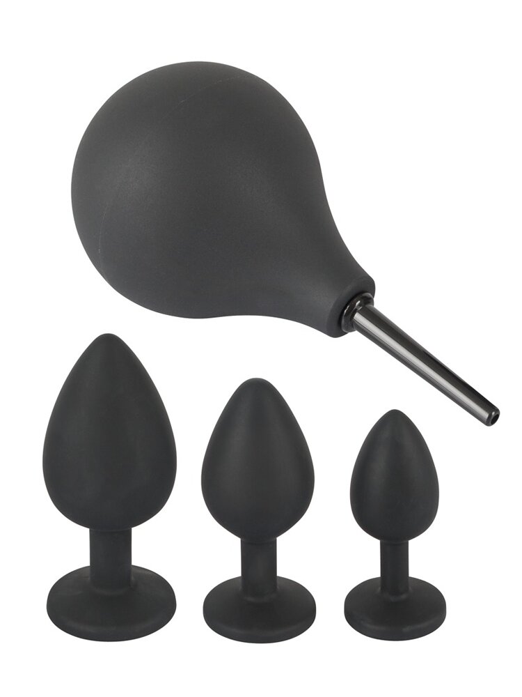 4.2cm ØMax Anal Silicone Trainer Set 3-Piece + Anal Douche Black Velvets Orion
