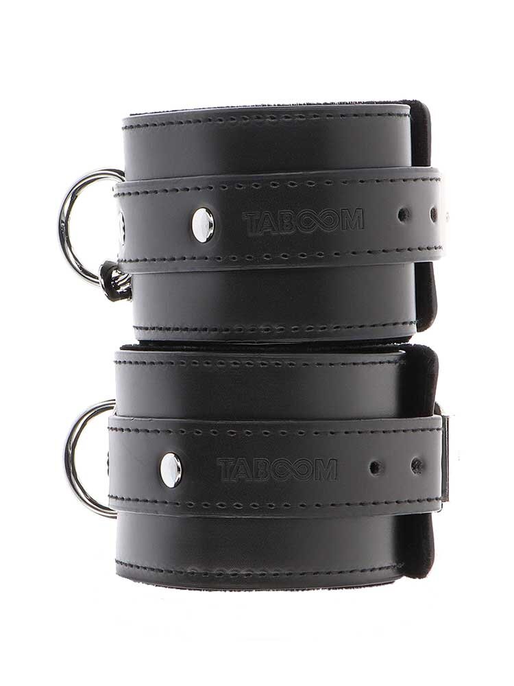 Ankle Cuffs Luxury Bondage Essentials Black by Taboom