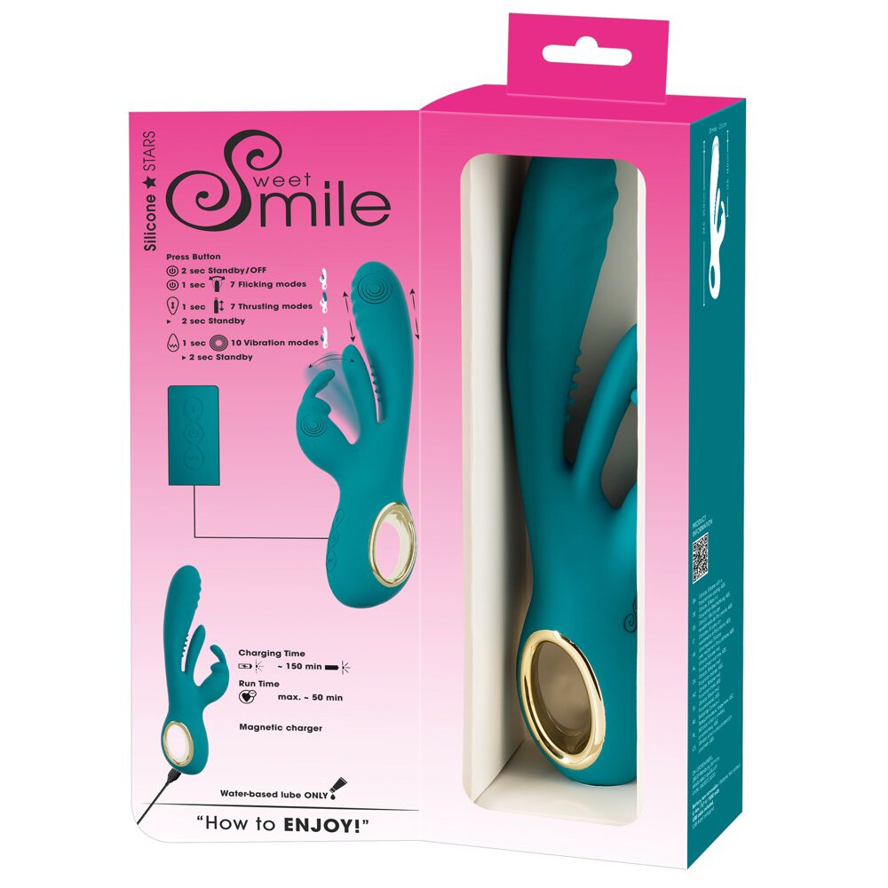 25.0cm Rabbit Thrusting Vibrator with G-Spot Stimulation Sweet Smile Orion