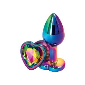 Rear Assets Multicolor Small Heart Butt Plug by NSNovelties