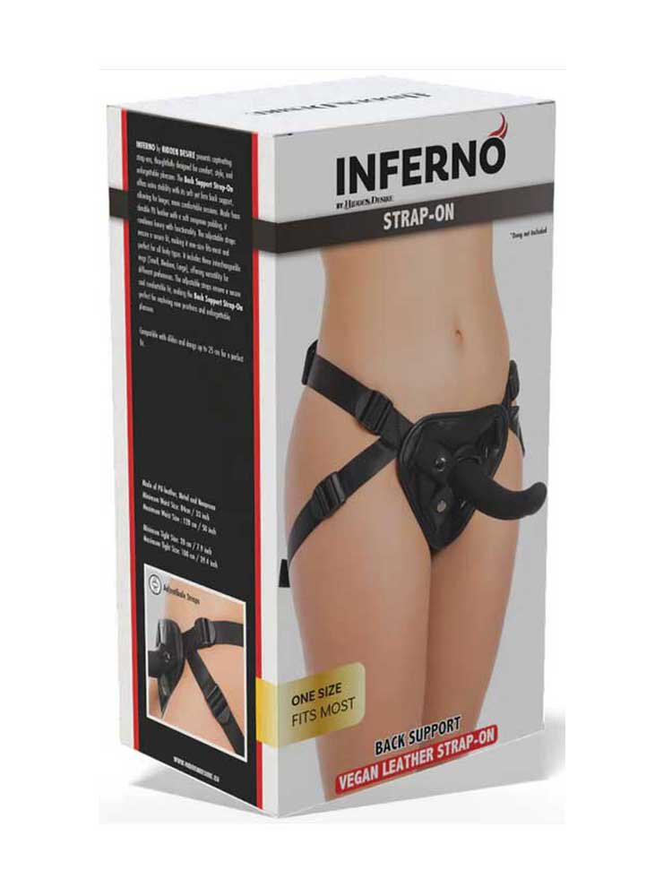 Inferno Back Support Strap On Black (χωρίς ομοίωμα) Hiden Desire