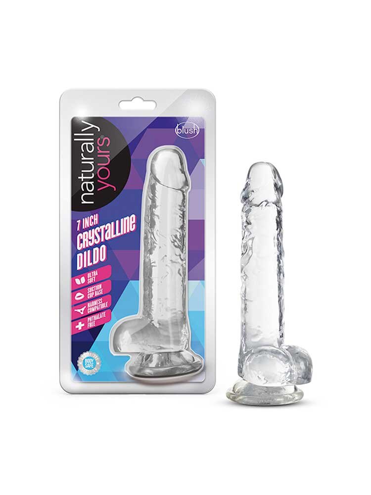 15.2cm Naturally Yours Crystalline Dildo Clear Blush Novelties