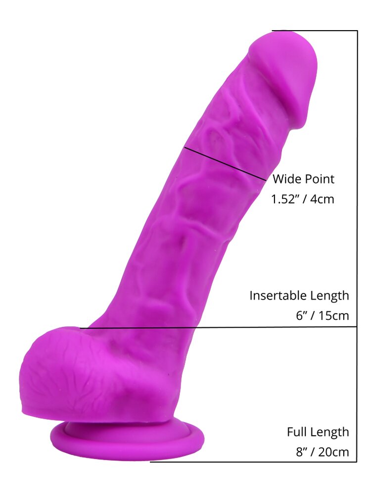 20.0cm Liquid Silicone Realistic Dildo Purple Loving Joy