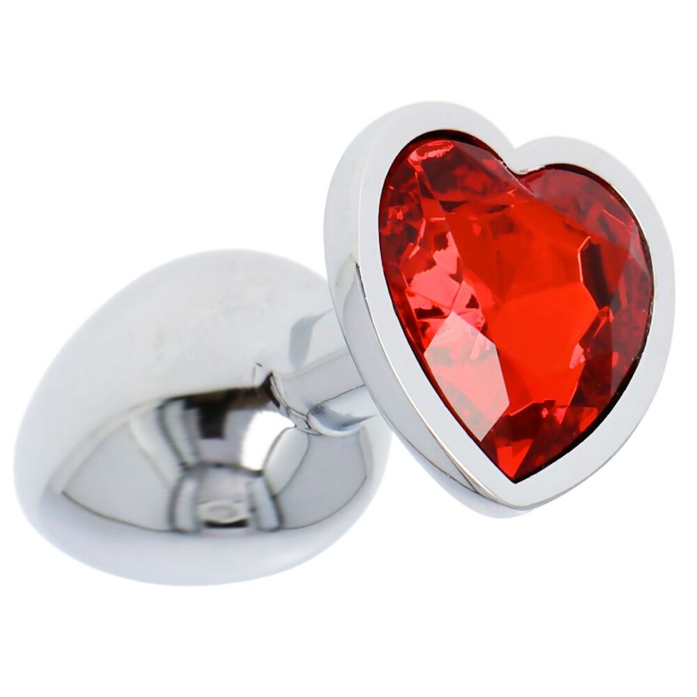 2.5cm Ø Small Heart Shaped Silver Anal Plug 6.5cm Toyz4Lovers