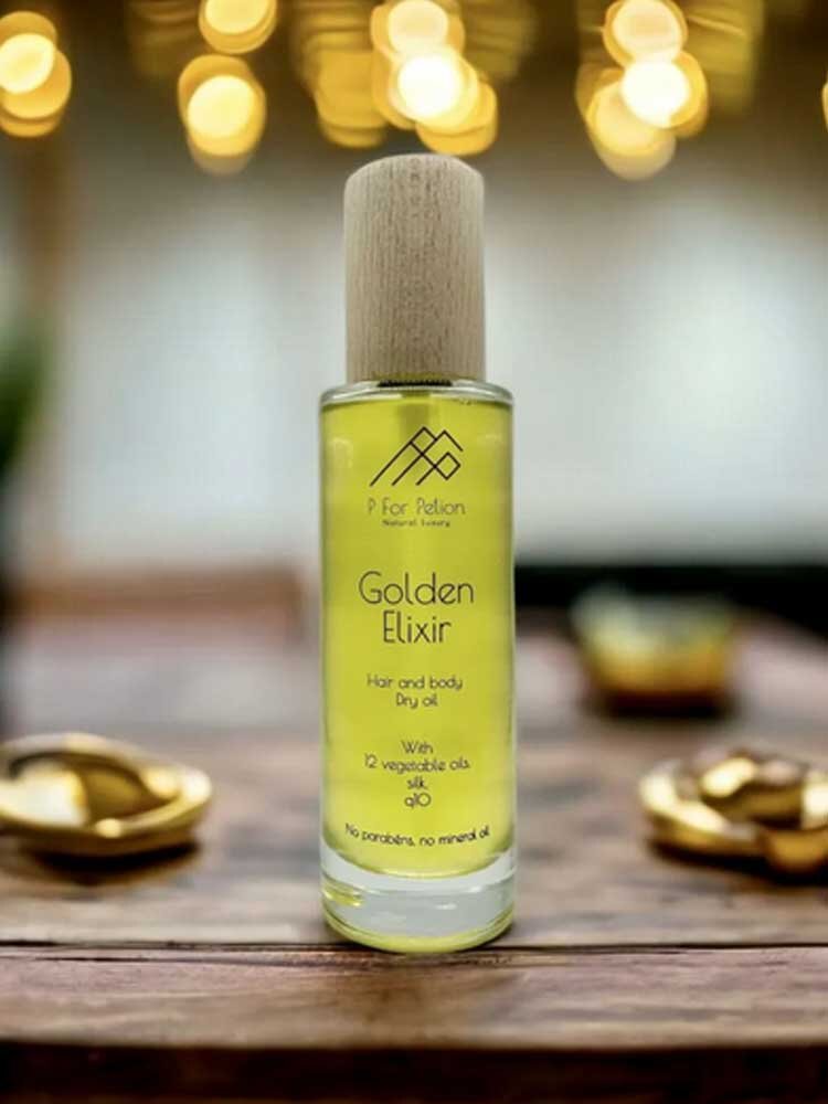 Golden Elixir Μεταξένιο λάδι για σώμα και μαλλιά 100ml P for Pelion
