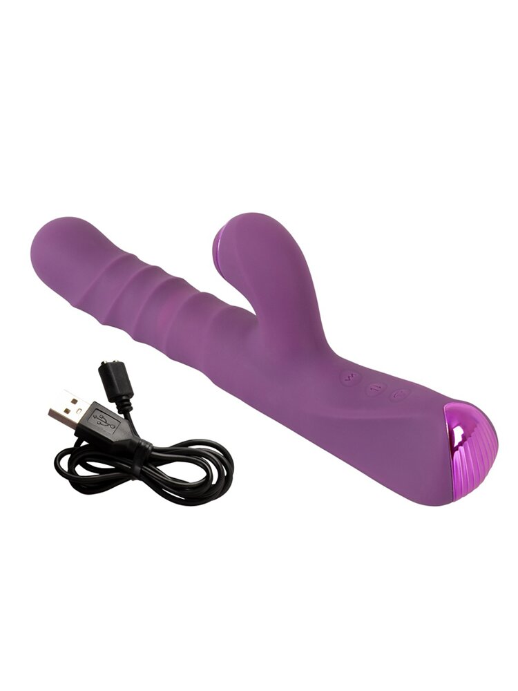 24.1cm Javida 3 Function Silicone Vibrator Purple Orion