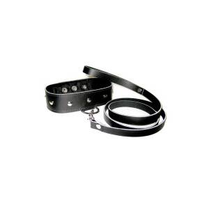 Leather Collar & Leash Set by Sportsheets