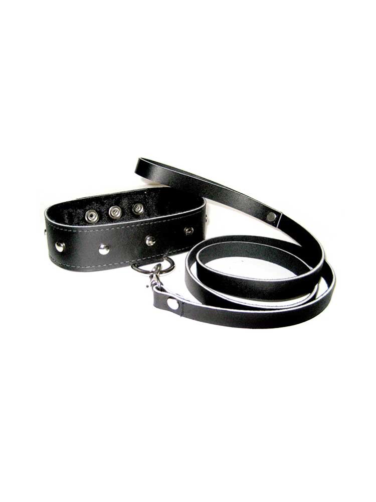 Leather Collar & Leash Set by Sportsheets