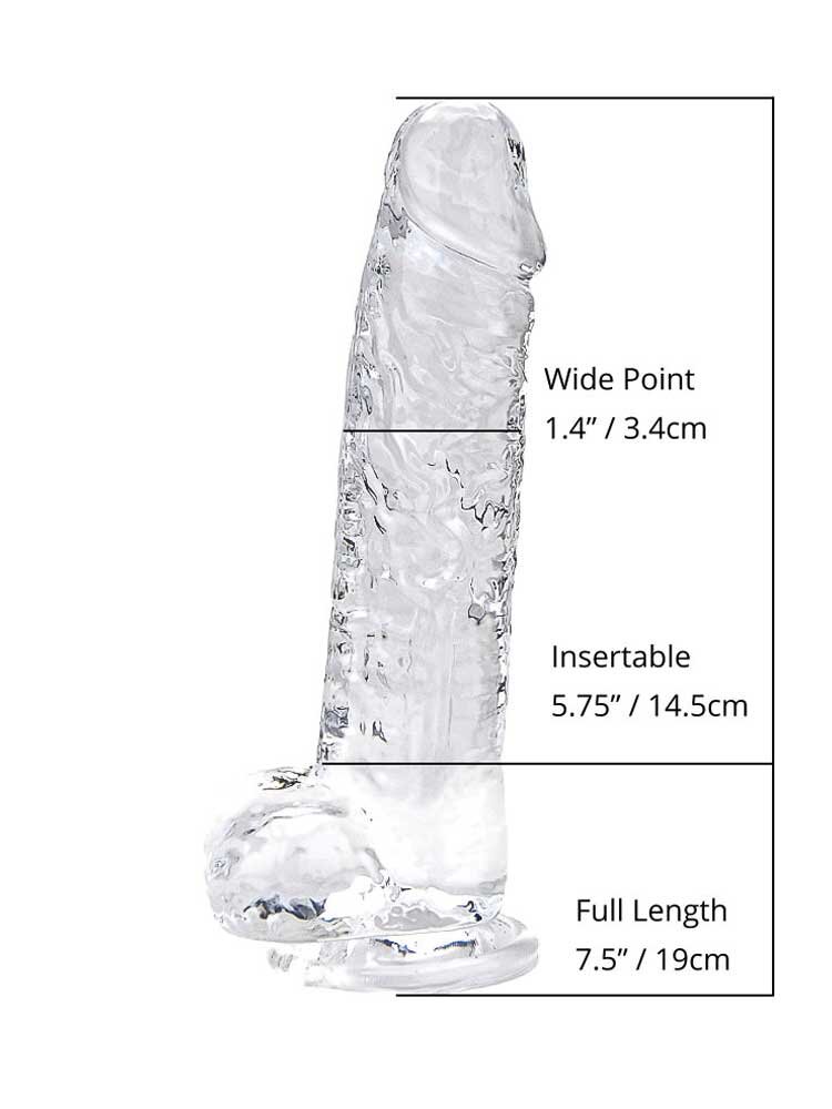 18.0cm Dildo with Balls Clear Loving Joy