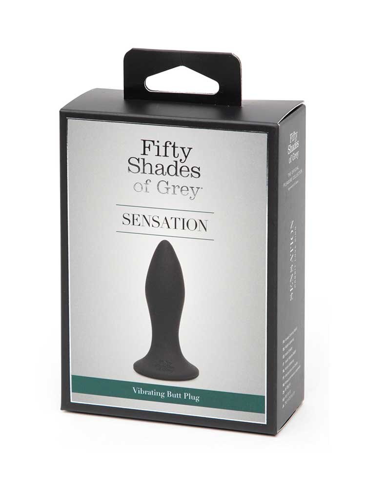 8.5cm Vibrating Butt Plug Silicone Black Fifty Shades of Grey