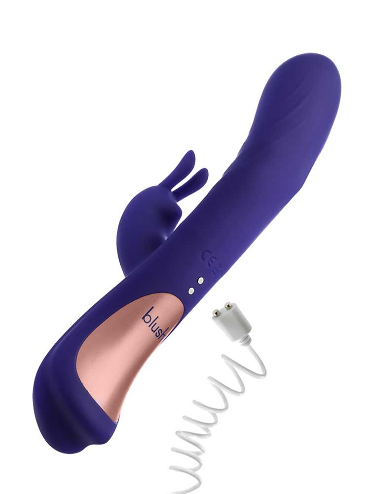 22.1cm Harper Rabbit Vibrator with Dual Stimulation Blue Blush Novelties