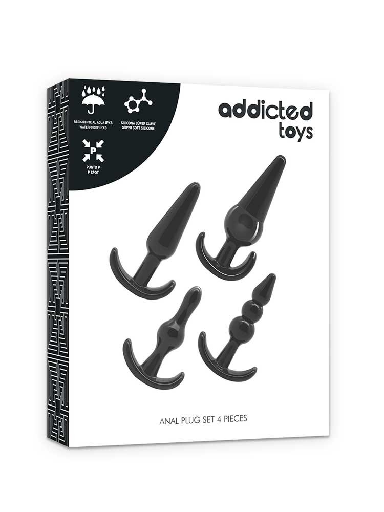 Anal Plug Set 4 Pieces Addicted Toys Black Dream Toys