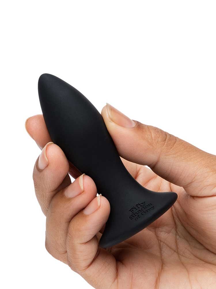 8.5cm Vibrating Butt Plug Silicone Black Fifty Shades of Grey