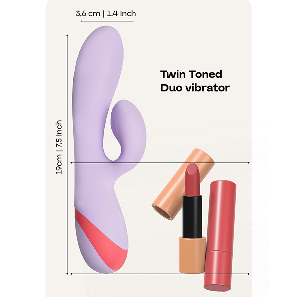 19.0cm Twin Toned Duo Rabbit Vibrator Dream Toys