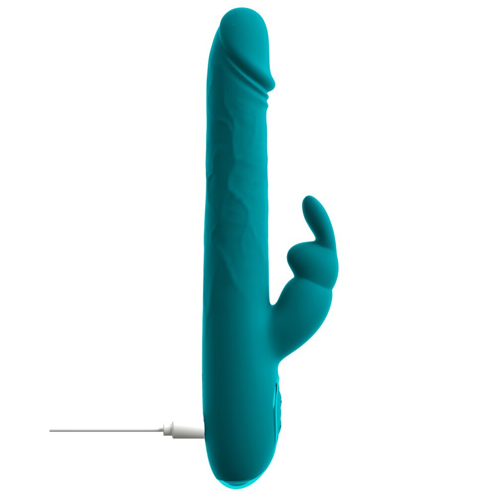 22.5cm Wiggling Function Rabbit Vibrator Green Sweet Smile Orion