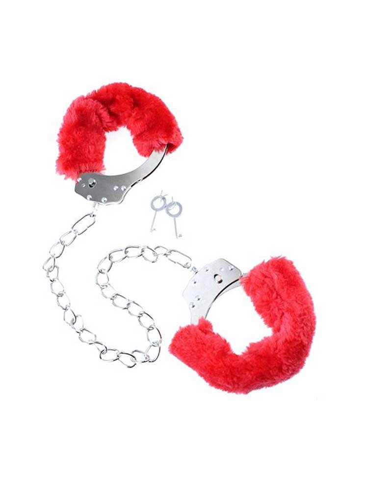 Furry Leg Cuffs Red by Pipedream