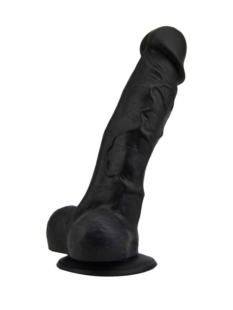 17.0cm Liquid Silicone Realistic Dildo Black Loving Joy