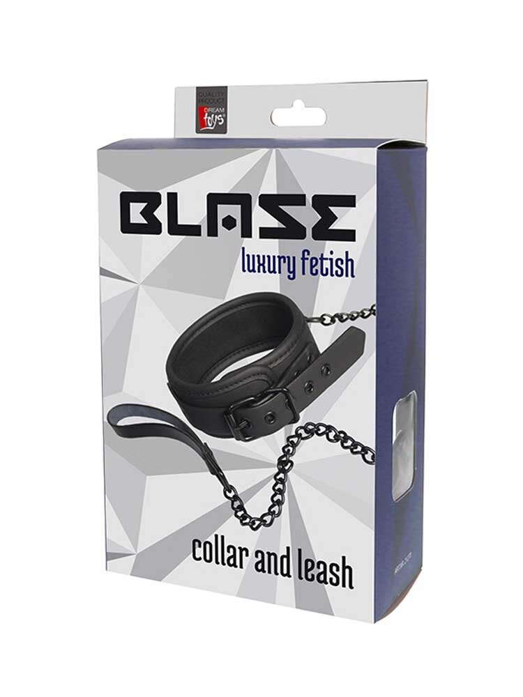 Blaze Luxury Fetish Collar and Leash Black by Dream Toys