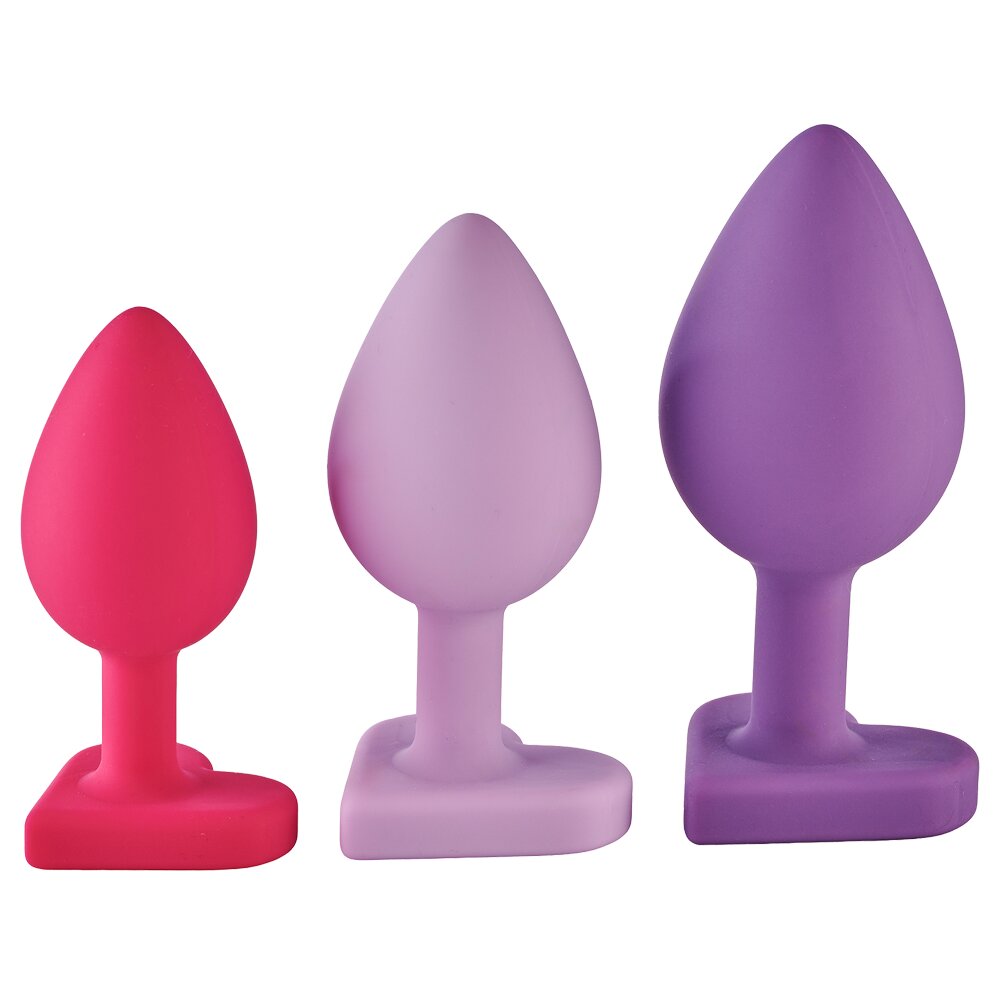 3.4cm Ø Heart Anal Silicone Plug Set Love Signal Dream Toys