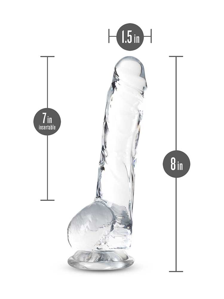 20.3cm Naturally Yours Crystalline Dildo Clear Blush Novelties