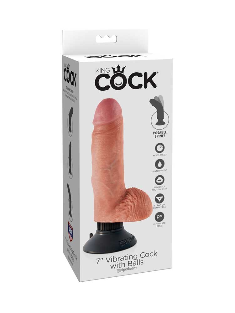 King Cock 18cm Vibrating with Balls by PipeDream