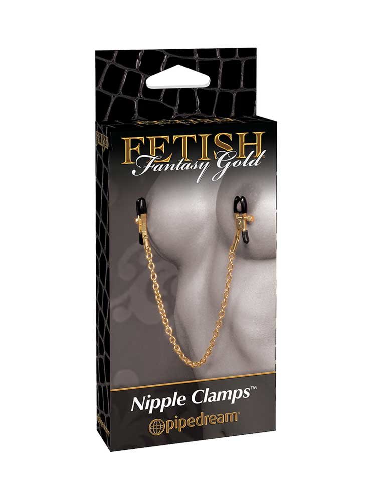 Gold Chain Nipple Clamps 37cm by Pipedream