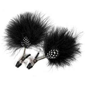 Feather Nipple Clamps Black by Guilty Pleasure