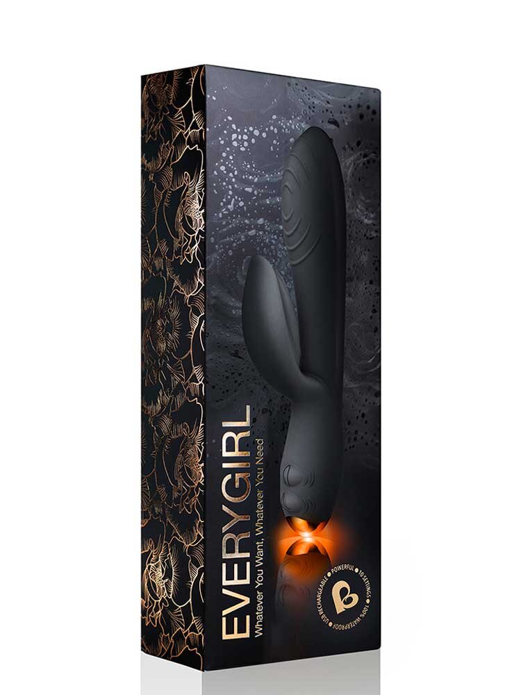 EveryGirl Rabbit Vibrator 18cm Black by Rocks-Off