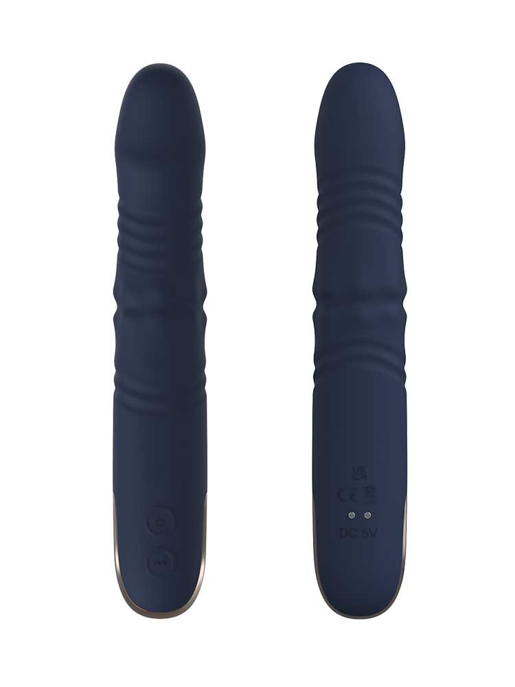 22.3cm Goddess Afrodite Up And Down Vibrator With Rotating Beads Blue Dream Toys