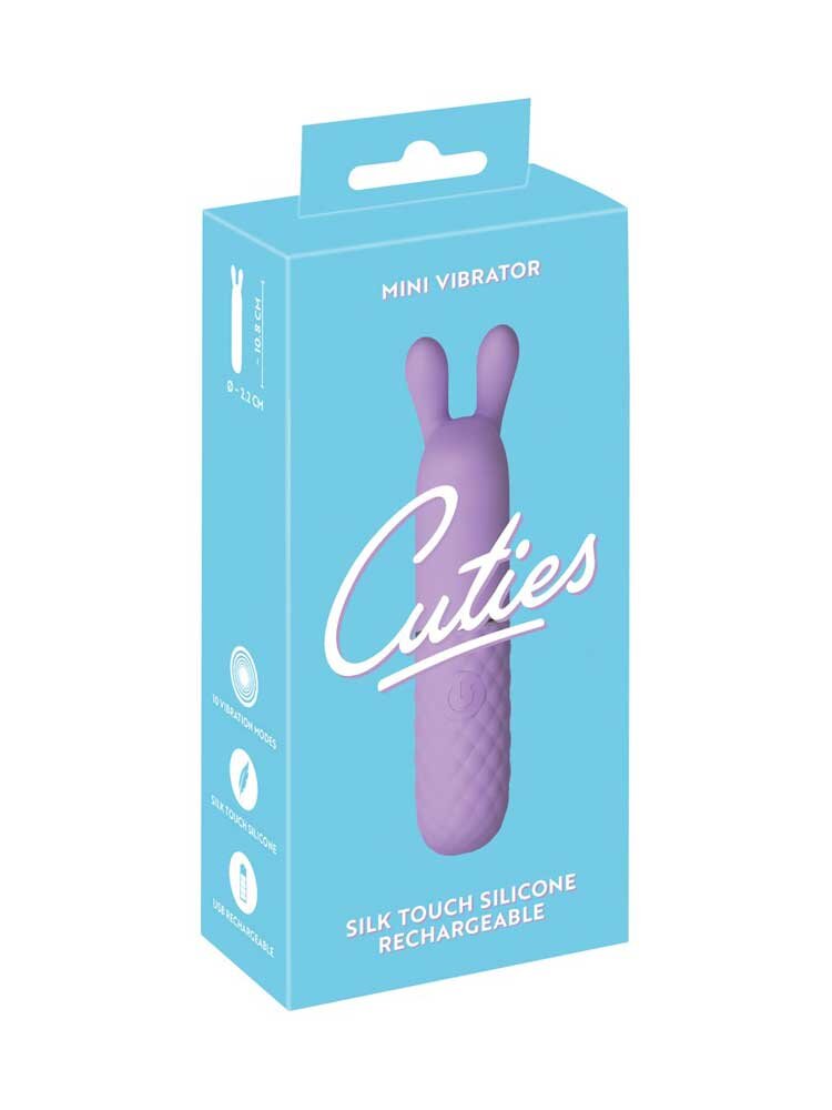 10.8cm Cuties Silky Touch Mini Rabbit Ears Vibrator Purple You2Toys