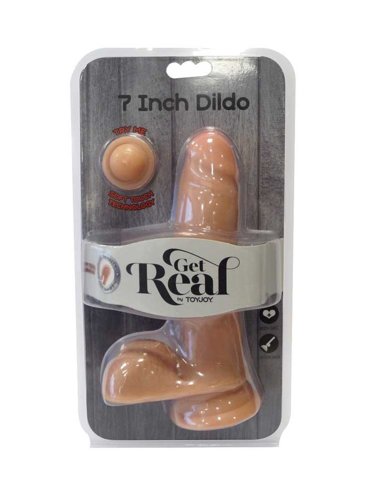 Get Real Dual Density Dildo 18cm Dildo with balls by ToyJoy