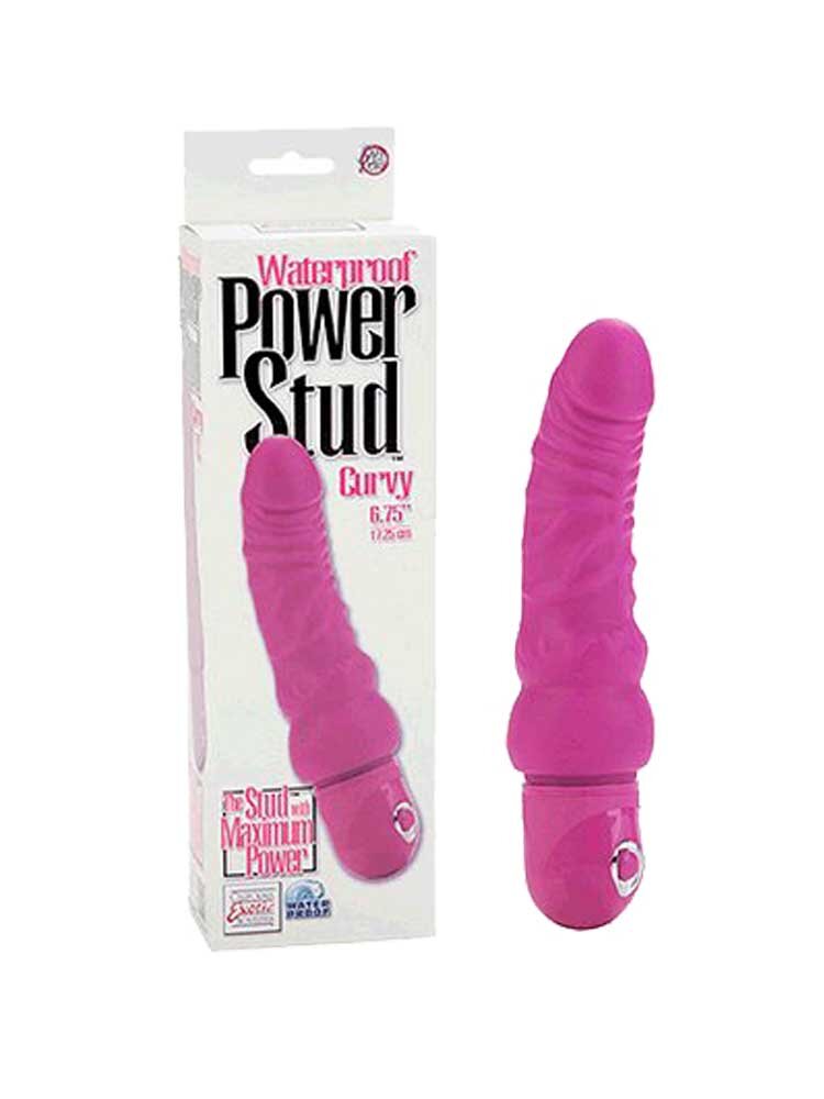 Curvy Power Stud 17cm Pink by California Exotics
