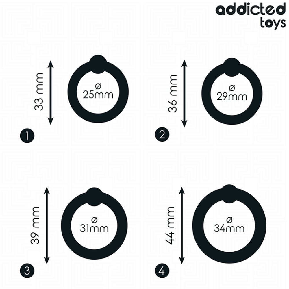 Pressure Cock Ring Set (4 Pieces) Addicted Toys DreamLove