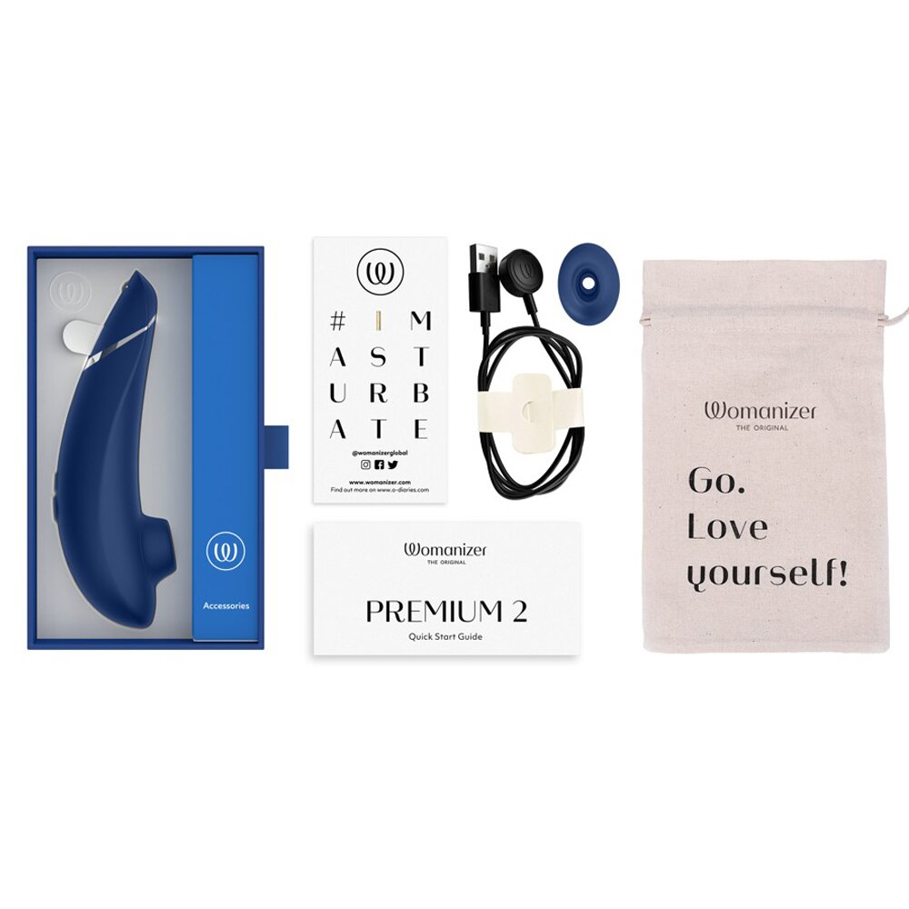 15.5cm Premium 2 Clitoral Stimulator Blue by The Original Womanizer