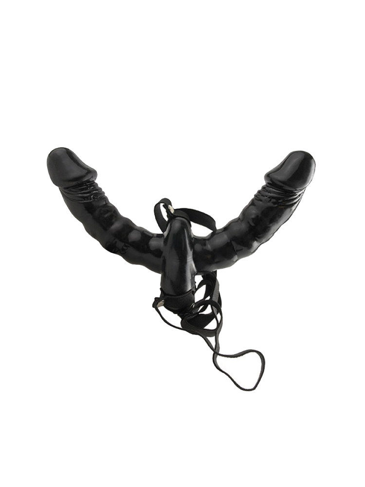 Vibrating Double Delight Strap-On 15cm by Pipedream