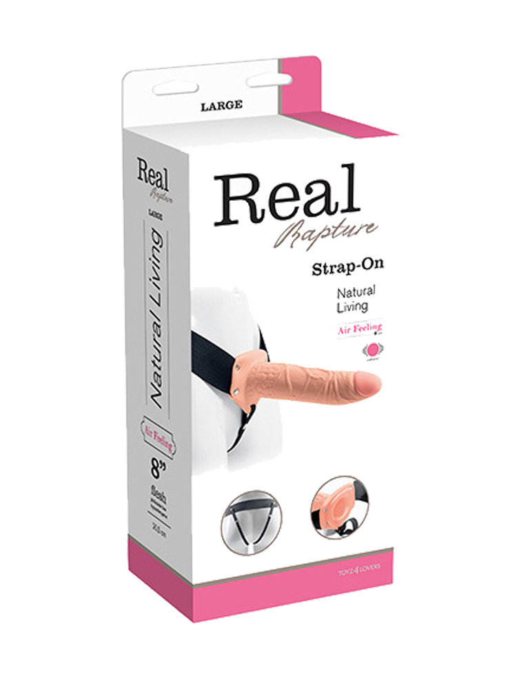 Hollow Vibrating Strap On Real Rapture Natural 20.50cm by Toyz4Lovers