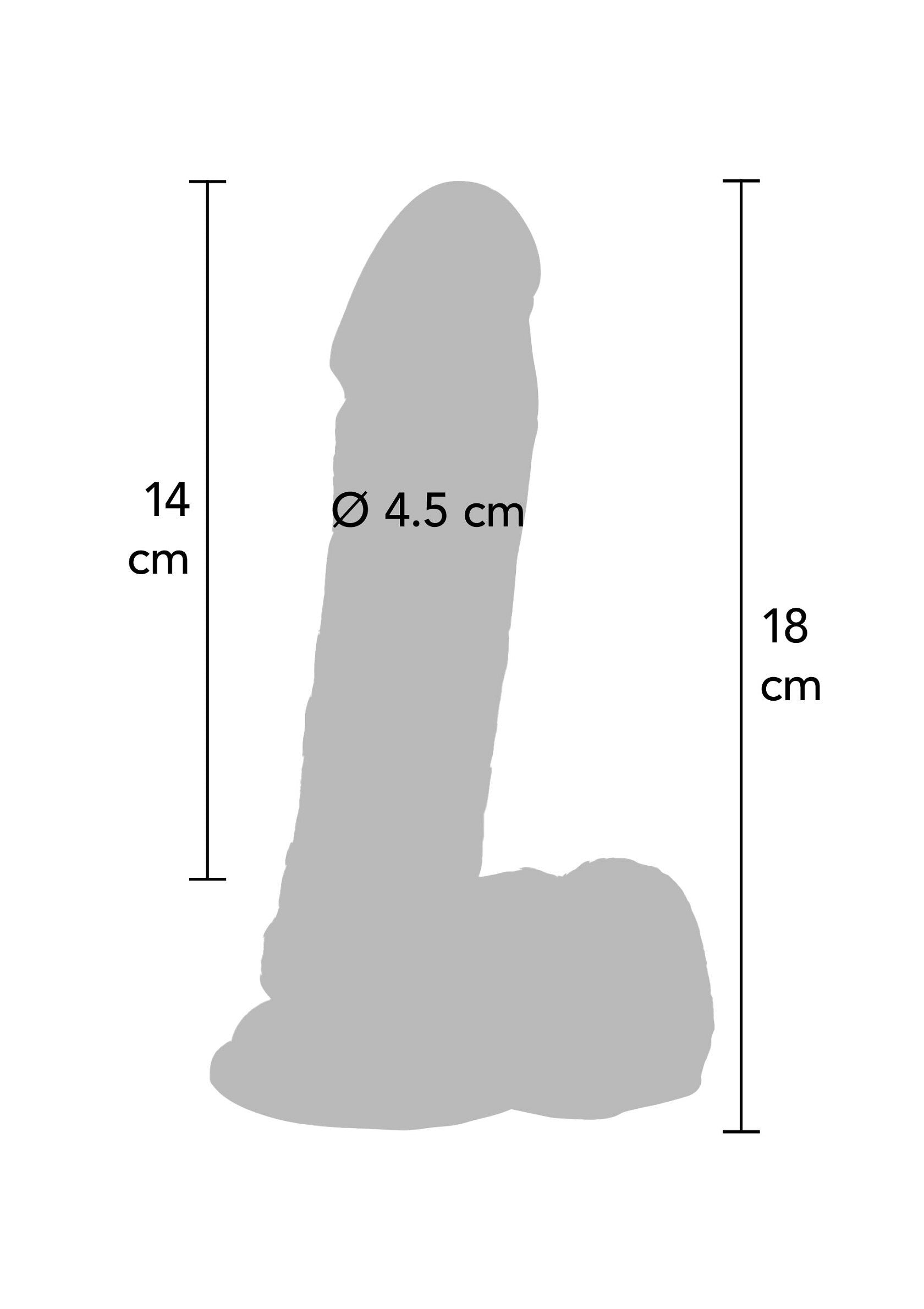 18.0cm Get Real Dildo with balls Black ToyJoy