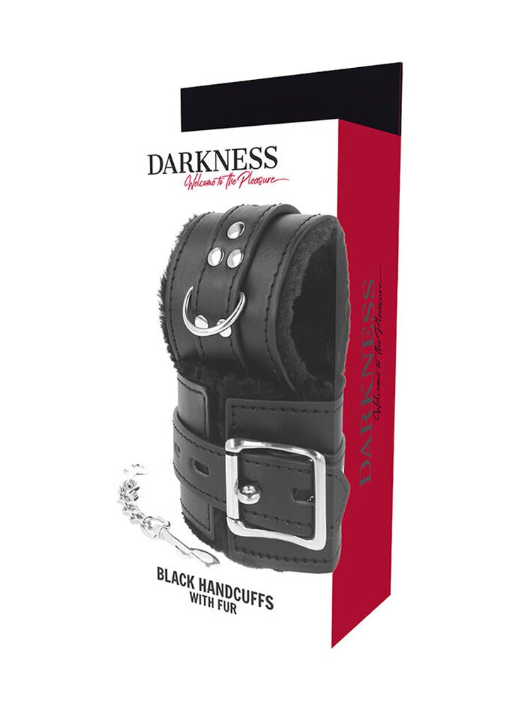 Darkness Black Handcuffs with Fur DreamLove