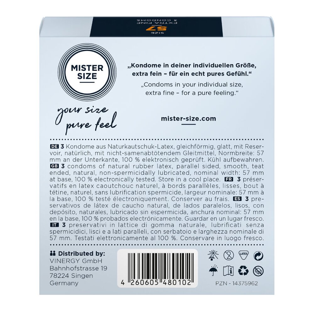 Condoms 3 Pack (57mm) Mister Size