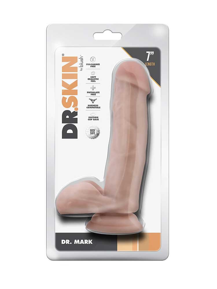 17.7cm Dr Mark Realistic Dildo dr Skin Vanilla Blush Novelties