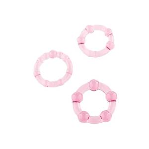 Stay Hard Cock Rings Pink (3 set) by Seven Creations