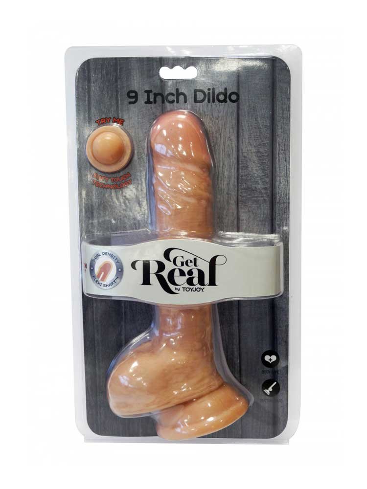 Get Real Dual Density Dildo 23cm Dildo with balls by ToyJoy