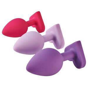 3.4cm Ø Heart Anal Silicone Plug Set Love Signal Dream Toys