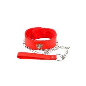 Bound to Please Furry Collar with Leash Red Loving Joy