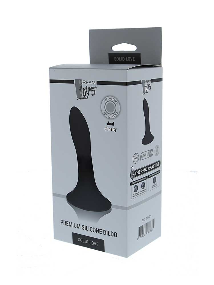 Premium Silicone Dildo 13cm Dual Density Black Thermo Reactive by Dream Toys