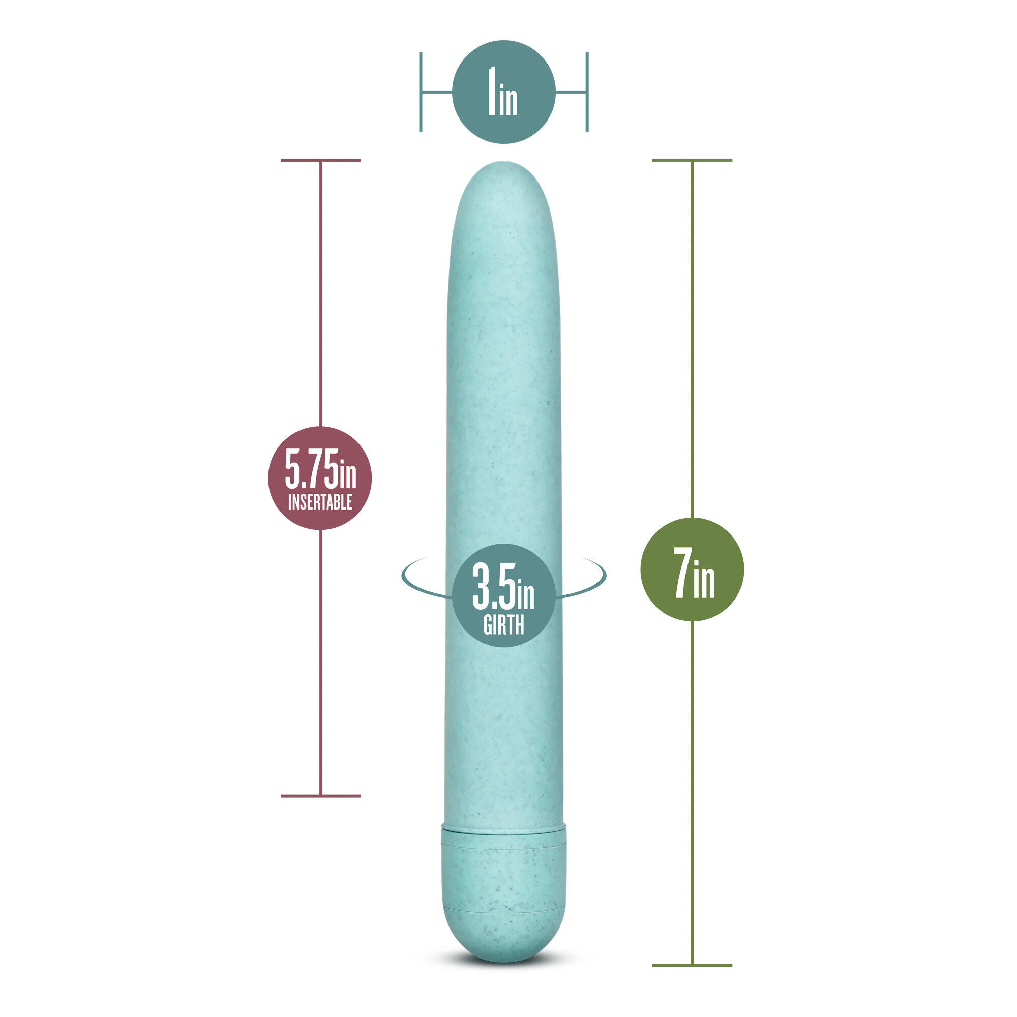 17.7cm Gaia Eco Classic Vibrator Blue Blush Novelties