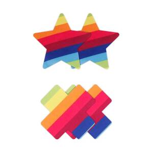 Pride Cross & Star Rainbow (2 Pairs) Pretty Pasties NS Novelties